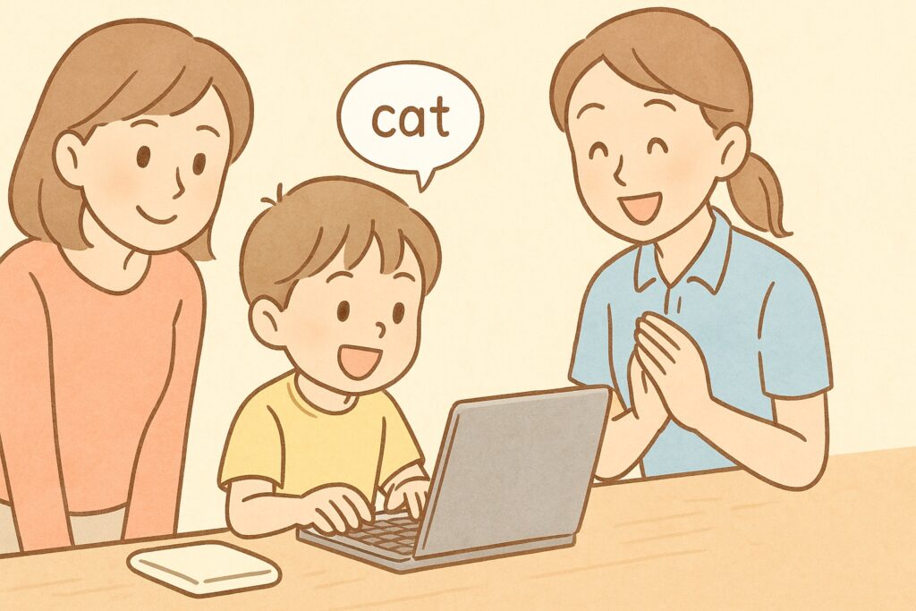 アクティメソッドの無料体験に参加する親子